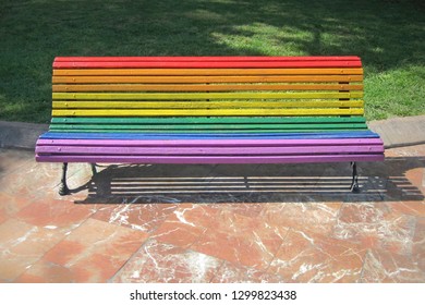 Gay Pride Flag In The Park