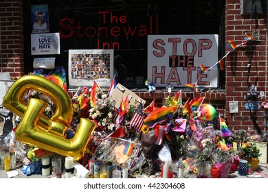 Gay Pride Parade- New York City, New York.  June 24,2016.  Greenwich Village. Stonewall Inn.