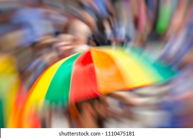 Gay Pride Parade In Tel Aviv, Abstract Motion Blur Effect