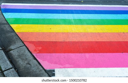 Gay Rainbow Striped Zebra Crossing