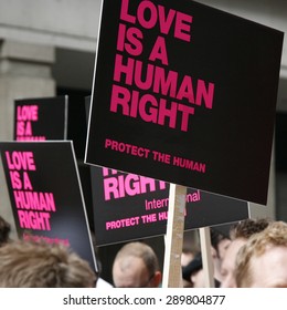 Gay Rights Card In London Pride Parade