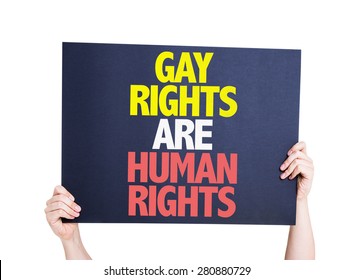 Gay Rights Are Human Rights Card Isolated On White