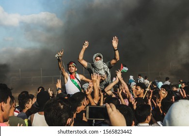 Gaza Protests March Of Return In The Border At The Israeil-Gaza Border, On June 29, 2018