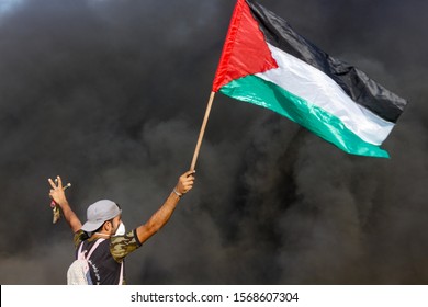 Gaza Protests March Of Return In The Border At The Israeil-Gaza Border, On September 28, 2018