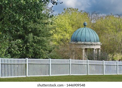 Gazebo At A Grave Site Behind A White Picket Fence At The Hermitage Museum In Nashville, Tennessee, USA