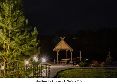 Gazebo In The Light Of Night Lights