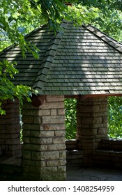 The Gazebo On The Trail At Palsades Kepler State Park In Mount Vernon, Iowa, USA.