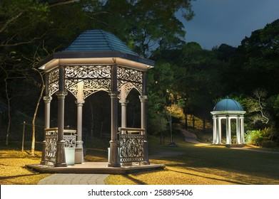 Gazebo In Park At Night