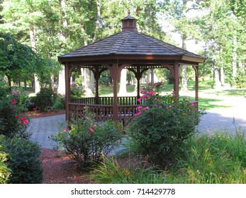 Gazebo Surrounded By Beautiful Flowers Park Stock Photo 714429778 ...