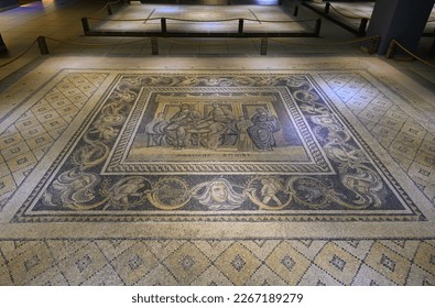 Gaziantep, Turkey - 01.09.2021: Zeugma Mosaic Museum, one of the largest mosaic collection in the world. The ancient city of Zeugma is known to have been founded by Alexander the Great in 300BC - Shutterstock ID 2267189279