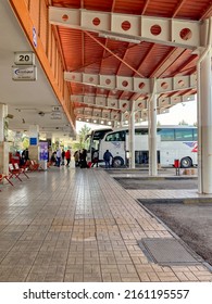 Gaziantep,Turkey-April 23, 2022: Bus Terminal. A View From Inside The Intercity Bus Terminal. Passengers Trying To Catch The Bus.Selective Focus.