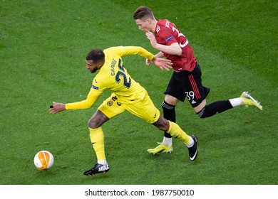 GDANSK, POLAND - 26 MAY, 2021: UEFA Europa League Final, Villarreal CF - Manchester United, O.p: Etienne Capoue And Scott McTominay