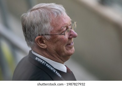 GDANSK, POLAND - 26 MAY, 2021: UEFA Europa League Final, Villarreal CF - Manchester United, O.p: Sir Alex Ferguson