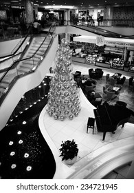 GDANSK, POLAND - DECEMBER 01, 2014: Christmas Shopping Frenzy. Shopping Centre, Supermarket Interior. December 01, 2014. Gdansk, Poland.