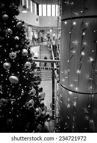 GDANSK, POLAND - DECEMBER 01, 2014: Christmas Shopping Frenzy. Shopping Centre, Supermarket Interior. December 01, 2014. Gdansk, Poland.