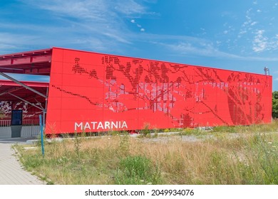 Gdansk, Poland - July 7, 2021: Matarnia Railway Station Of Pomeranian Metropolitan Railway.