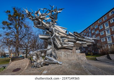 GDANSK, POLAND - MARCH 17, 2022: Gdansk Is A Major Shipping Port And Tourist Destination In Poland. Op. Monument To The Defenders Of The Gdansk Post Office