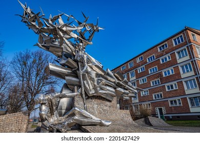 GDANSK, POLAND - MARCH 17, 2022: Gdansk Is A Major Shipping Port And Tourist Destination In Poland. Op. Monument To The Defenders Of The Gdansk Post Office