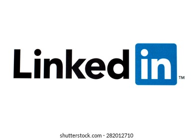 GDANSK, POLAND - MAY 26, 2015. LinkedIn logo printed on paper and placed on white background. LinkedIn is a business-oriented social networking service