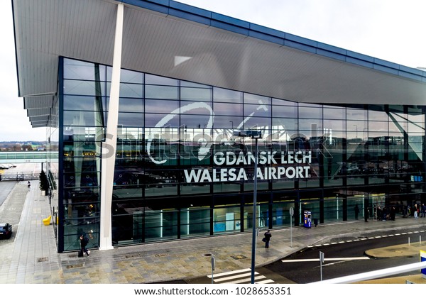 Gdansk, Poland - November 26, 2017: Lech Walesa\
Airport in Gdansk