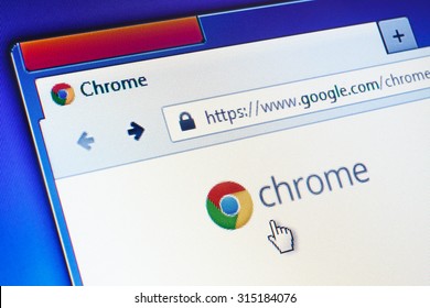 GDANSK, POLAND - SEPTEMBER 10, 2015. Google Chrome homepage on computer screen. Google Chrome is a freeware web browser developed by Google.