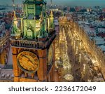 gdansk town hall tower and christmas tree 