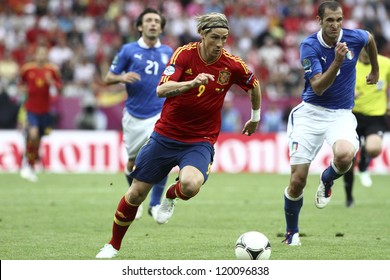 GDANSK,POLAND-JUNE 10,2012:Fernando Jose Torres Sanz During The Game Between Italy And Spain In Gdansk Arena On 10th June 2012