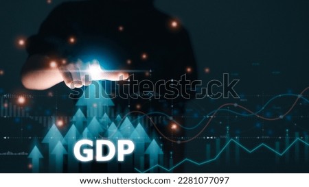 GDP Gross Domestic Product Gross Domestic Product GDP improvement concept. Arrow and charts. [[stock_photo]] © 