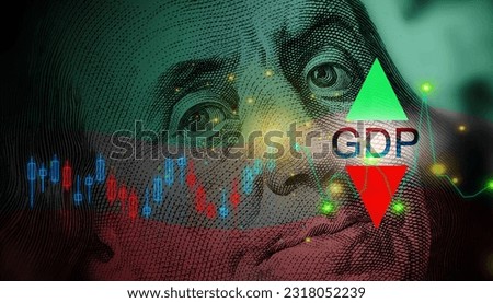 GDP Trends on Dollar Bills [[stock_photo]] © 