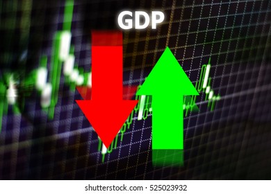 GDP Word Over Candlestick Chart Forex Background.