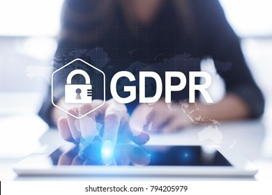 GDPR. Data Protection Regulation. Cyber security and privacy. - Shutterstock ID 794205979
