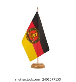 GDR Flag, small wooden german table flag, isolated on white background - Powered by Shutterstock