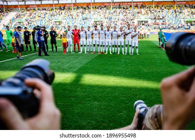 GDYNIA, POLAND - 11 June, 2019:  FIFA U-20 World Cup Poland 2019, Ukraine - Italy O.p Italy U20 Team Photo And Photographers