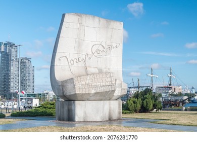 Gdynia, Poland - August 1, 2021: Joseph Conrad Monument.