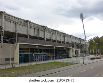 GDYNIA, POLAND - MAY 7, 2022: Exterior View Of Stadion Miejski In Gdynia, Poland