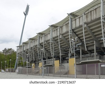 GDYNIA, POLAND - MAY 7, 2022: Exterior View Of Stadion Miejski In Gdynia, Poland