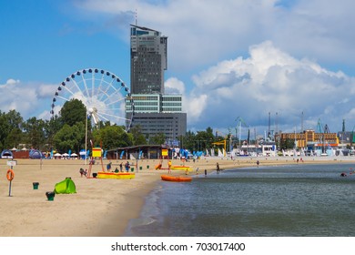 Gdynia - Sandy Beach And The Skyscraper