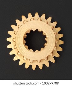 Gear Gold On A Black Background