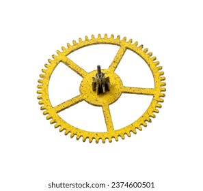 Gear from a mechanical watch on a white background - Powered by Shutterstock