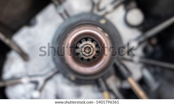 The Gear parts from car transmission\
dis-assembly, Cover of the\
gearbox
