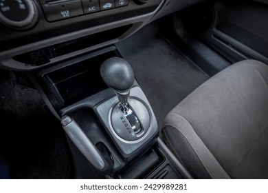 Gear selector inside of a car