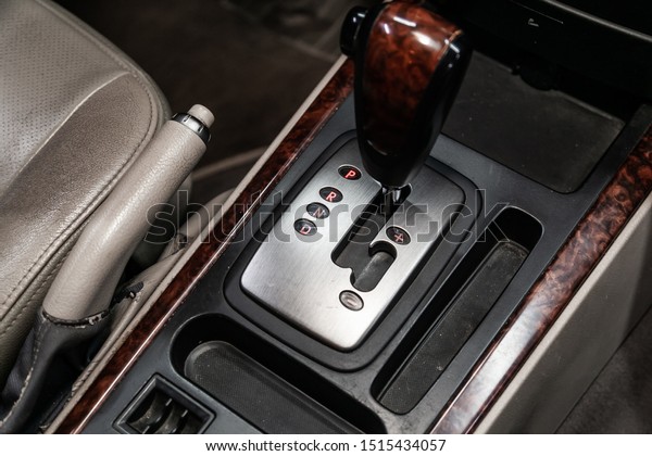 Gear shift. automatic transmission gear of car\
, car interior\
