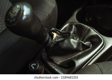 Gear Shift Knob In A Car. Car Speed Change Mechanism