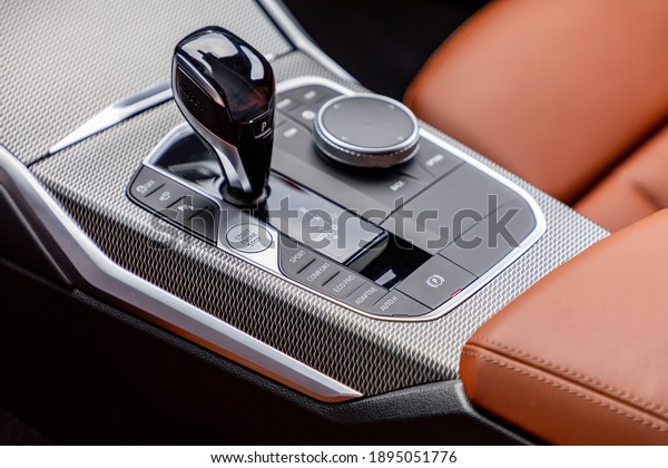 Gear shift in new luxurious\
car