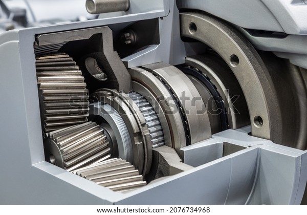 gearbox and bearings in the\
section. modern technological mechanisms in industry and\
transport