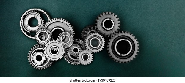 Gears and cogs macro banner Background