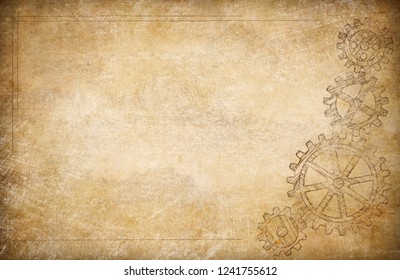 Gears Cogs Vintage Paper Background Stock Photo 1241755612 | Shutterstock