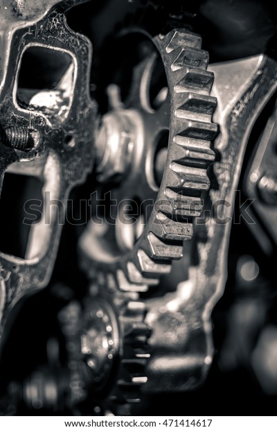 Gears of an old aero\
engine