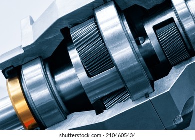 Gears of transmission gearbox,  industrial background