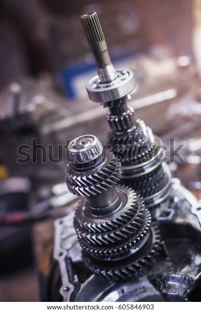Gears\
transmission with shallow depth of\
field